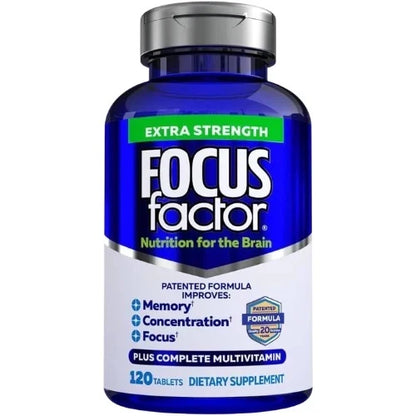 Focus Factor Adults Extra Strength Brain Supplement for Memory – 120 Tablets – New Sealed – 100% Authentic