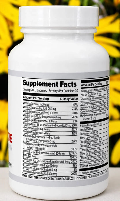 10X Health Optimize Methylated Multivitamin 90 Capsules | Advanced Daily Vitamin & Mineral Supplement